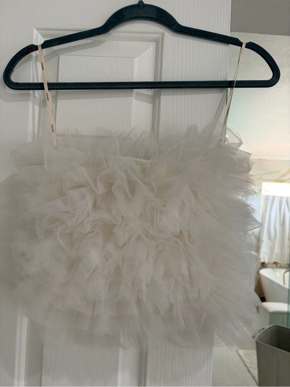 Forever 21 Beige Layered Tulle Bandeau Top